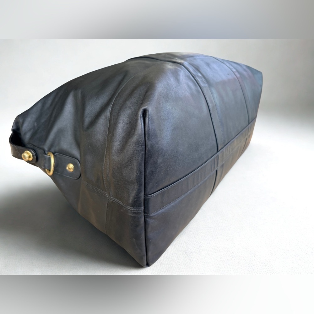 🔥Vintage COACH Black Leather Transatlantic Travel Duffel Bag #0503 - Made in USA - Picture 11 of 16
